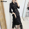 2023 Spring Autumn Black Suit Jacket Skirt Two-piece Women's Elegant Professional Wear Korean Blazers Coat Dress Set