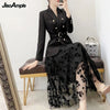 2023 Spring Autumn Black Suit Jacket Skirt Two-piece Women's Elegant Professional Wear Korean Blazers Coat Dress Set