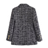 2022 Spring Autumn Office Lady Tweed Woolen Double Breasted Blazer Female Temperament Blazer For Women