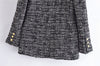 2022 Spring Autumn Office Lady Tweed Woolen Double Breasted Blazer Female Temperament Blazer For Women
