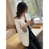 2023 Spring Autumn White Small Suit Jacket Women Niche Short Korean Style Elegant Slim Fit Long Sleeve Single Breasted Blazer