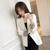 2023 Spring Autumn White Small Suit Jacket Women Niche Short Korean Style Elegant Slim Fit Long Sleeve Single Breasted Blazer