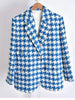 2023 Spring Fall SAND* Women Tweed Houndstooth Blazer Ladies  Long Sleeve Single-Breasted Outwear Top Female Fsahion Coats