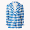 2023 Spring Fall SAND* Women Tweed Houndstooth Blazer Ladies  Long Sleeve Single-Breasted Outwear Top Female Fsahion Coats
