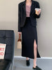 2023 Spring Loose Sweet Elegant Solid Color Long Sleeve Casual Blazers & Long Skirt Suits for Women Girl Chic Outwear