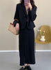 2023 Spring Loose Sweet Elegant Solid Color Long Sleeve Casual Blazers & Long Skirt Suits for Women Girl Chic Outwear