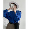 2023 Spring Large Lapel Shirt Female Chic Elegant Temperament Simple Design Commuting Comfortable All-Match Top