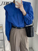 2023 Spring Large Lapel Shirt Female Chic Elegant Temperament Simple Design Commuting Comfortable All-Match Top