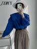2023 Spring Large Lapel Shirt Female Chic Elegant Temperament Simple Design Commuting Comfortable All-Match Top