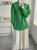 2023 Spring Large Lapel Shirt Female Chic Elegant Temperament Simple Design Commuting Comfortable All-Match Top