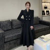 2023 Spring high-level black Suit Female high-quality Suit short Jacket + mid-length A-line Skirt Two-piece Women
