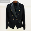 2023 Spring Black Blazer Patchwork PU Leather Notched Collar Slim Waist High Street Sexy Women Blazer Jacket Xxxl