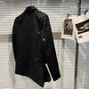 2023 Spring Black Heavy Rhinestones Big Bow Suit Jacket Female Socialite Business Lapel Long Sleeve Blazer Coat Outerwear