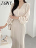 2023 Spring Elegant Temperament Shirt Lace Hook Flower V-Neck Slightly Transparent Puff Sleeve Women's Long-Sleeved Shirt