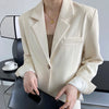 2023 Spring Korean Chic Elegant Short Blazer Women Single Button Long Sleeve Casual Suit Jacket Solid All-match Ol Coats