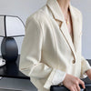 2023 Spring Korean Chic Elegant Short Blazer Women Single Button Long Sleeve Casual Suit Jacket Solid All-match Ol Coats