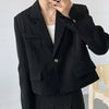 2023 Spring Korean Chic Elegant Short Blazer Women Single Button Long Sleeve Casual Suit Jacket Solid All-match Ol Coats
