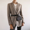 2023 Spring Ladies Retro Plaid Single Breasted Suit Jacket Sexy High Waist Bag Hip Short Skirt Casual Women's Suit