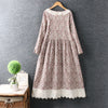 2023 Spring Long Sleeve Floral Dress Women Single Breasted Double Pockets Casual Dresses