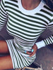 2023 Spring Striped Slim Mini Dress Women O Neck Long Sleeve A Line Pullover Dress Elegant Lady Bodycon Dress 2023