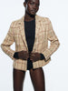 2023 Spring Women's Versatile Lapel Long Sleeve Texture Short Slim Fit Casual Blazer