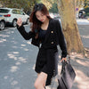 2023 Spring Short Blazer Skirt Black Khaki Two Piece Set Elegant Bussiness Casual Slim Suit Jacket Coat Mini Skirts Women 9945