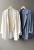 2023 Spring/Summer Sunscreen Chiffon Blazer Solid Color British Style Loose Drooping Suit Jacket for Women Ladies