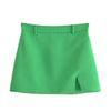 2023 Spring Women Blazer Suits Single Button Long Sleeve Slim Green Jacket Heart Detail Mini Skirt 2 Piece Sets