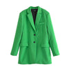 2023 Spring Women Blazer Suits Single Button Long Sleeve Slim Green Jacket Heart Detail Mini Skirt 2 Piece Sets
