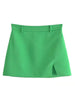 2023 Spring Women Blazer Suits Single Button Long Sleeve Slim Green Jacket Heart Detail Mini Skirt 2 Piece Sets