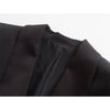 2023 Spring Women Silk Satin Texture Black Blazer Versatile Long Sleeve Single Button Lapel Female Coat Chic Top CD8611