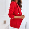 2023 Spring Women's Blazer Red Coat Long Sleeve Casual Female Blazers Elegant Autumn Formal Office Ladies Jacket