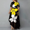 2023 Spring Women's Dress Digital Printing Flower Plus Size Women's Irregular Long Dress Women Boho Long Maxi Dress V neck