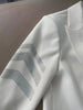 2023 Spring Women's White Blazer Side Water Ripple Rhinestones Cardigan Single Breasted Badge Straight Suit Coat