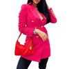 2023 Spring and Autumn Wome's Slim Long-sleeved Double-breasted Mid-length Suit Jacket Female and Lady Casual Coats