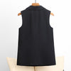 2023 Spring and Autumn Women's Suit Vest Black  Casual Sleeveless Ladies Black Jacket Elegant