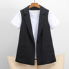 2023 Spring and Autumn Women's Suit Vest Black  Casual Sleeveless Ladies Black Jacket Elegant