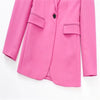 2023 Spring and Autumn Pink Slim Waist Thin Single Button Women's Suit Jacket Feminine Temperament + Pants