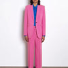 2023 Spring and Autumn Pink Slim Waist Thin Single Button Women's Suit Jacket Feminine Temperament + Pants