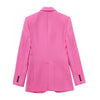2023 Spring and Autumn Pink Slim Waist Thin Single Button Women's Suit Jacket Feminine Temperament + Pants