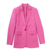 2023 Spring and Autumn Pink Slim Waist Thin Single Button Women's Suit Jacket Feminine Temperament + Pants