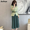 2023 Spring and Autumn Suit Jacket Skirt Two-piece Women's Professional Wear Korean Elegant Blazers Coat Dress Set