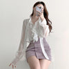 2023 Spring and Summer Shirts Women Sexy All-match Tops Light  Casual Shirts Boutique Clothing Simple Style
