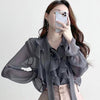 2023 Spring and Summer Shirts Women Sexy All-match Tops Light  Casual Shirts Boutique Clothing Simple Style