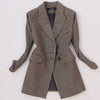2023 Spring ol Houndstooth woolen pencil skirt+wool blends slim blazer women two piece sets