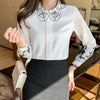 2023 Spring summer  chiffon Blouse lantern sleeve Tops Blusas Mujer floral printing shirts Women's Blouses