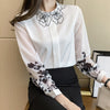 2023 Spring summer  chiffon Blouse lantern sleeve Tops Blusas Mujer floral printing shirts Women's Blouses