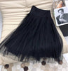 2023 Summer Collection Elegant Lady Mesh Tulle Midi Skirt Matching Two Piece Set