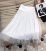 2023 Summer Collection Elegant Lady Mesh Tulle Midi Skirt Matching Two Piece Set