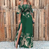 2023 Summer Dress Half Sleeve Floral Print Elastic Strapless Women Maxi Dress High Split Ruched Buttons Women Dress Sundress